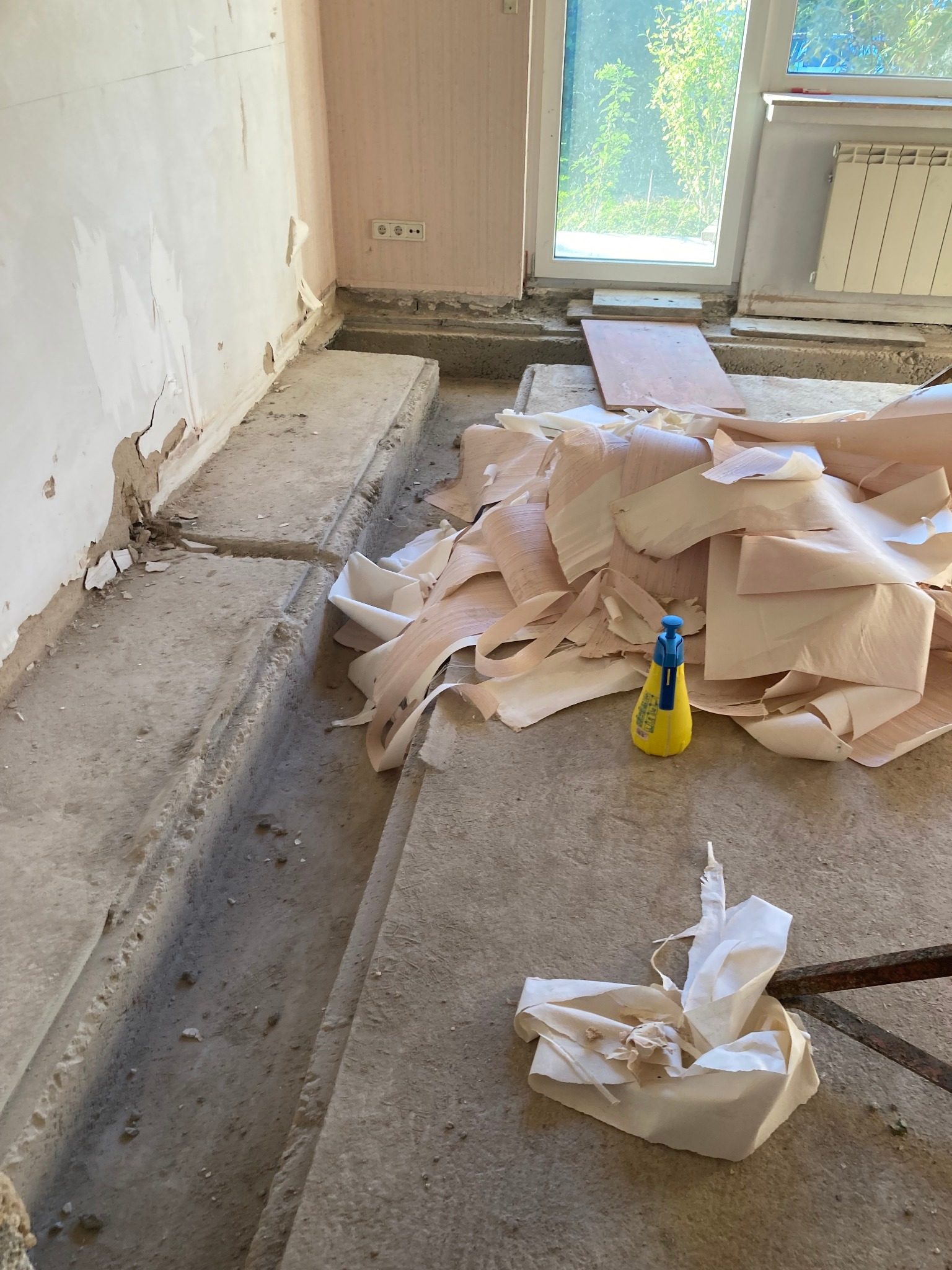 Vorbereitung des neuen Bodenaufbaus